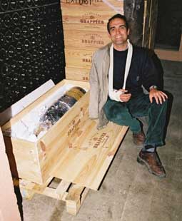 Michel Drappier with a 36-bottle Primat